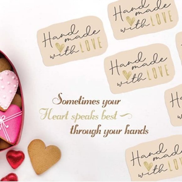 50 HANDMADE WITH LOVE Business Stickers Special Cut 1.75" x 2.75" - Picture 10 of 10